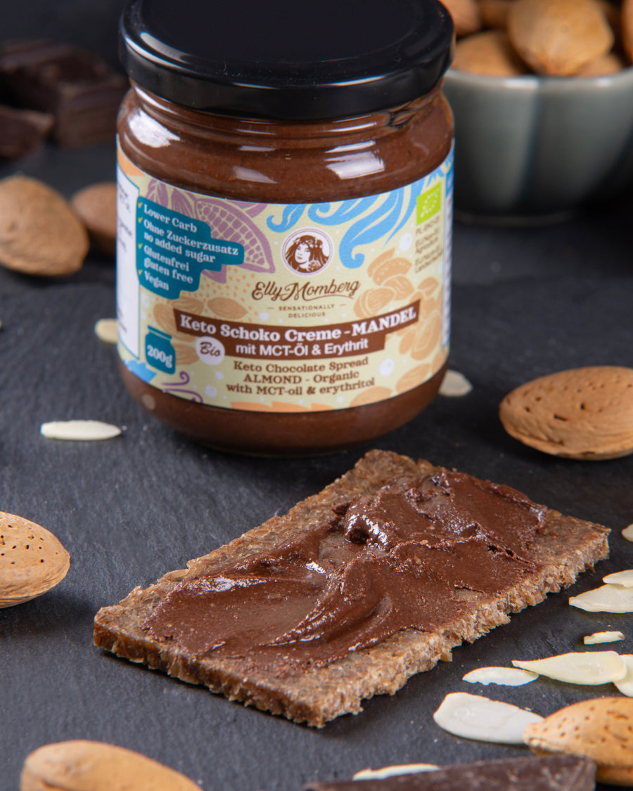 Bio Keto Mandel-Schokocreme mit MCT-Öl ohne Zuckerzusatz von Elly Momberg