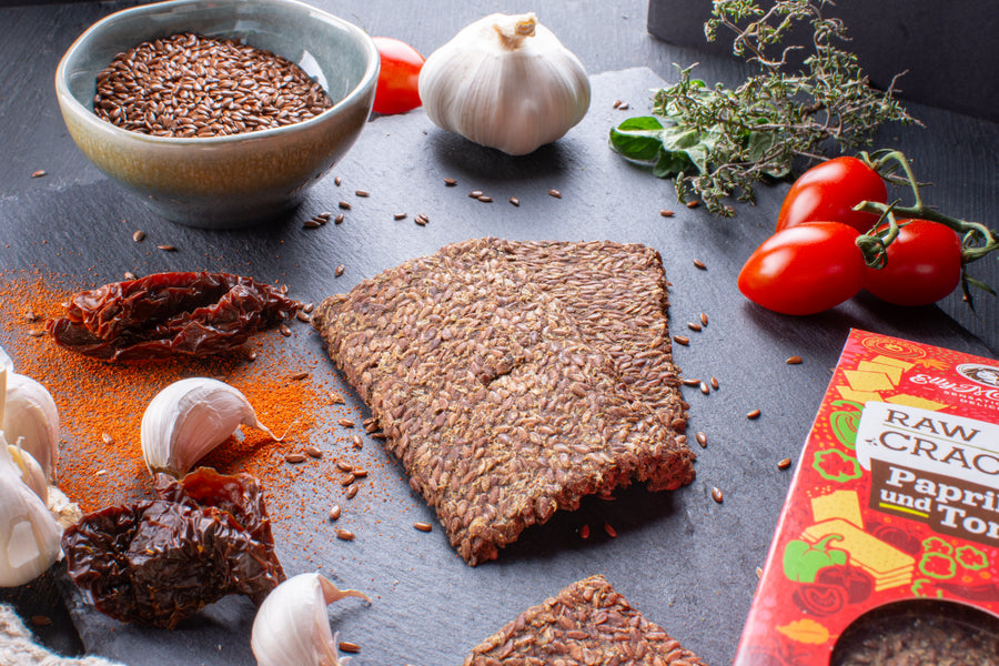 Keto Leinsamen Kräcker mit Tomaten & Paprika I Glutenfrei I 90g