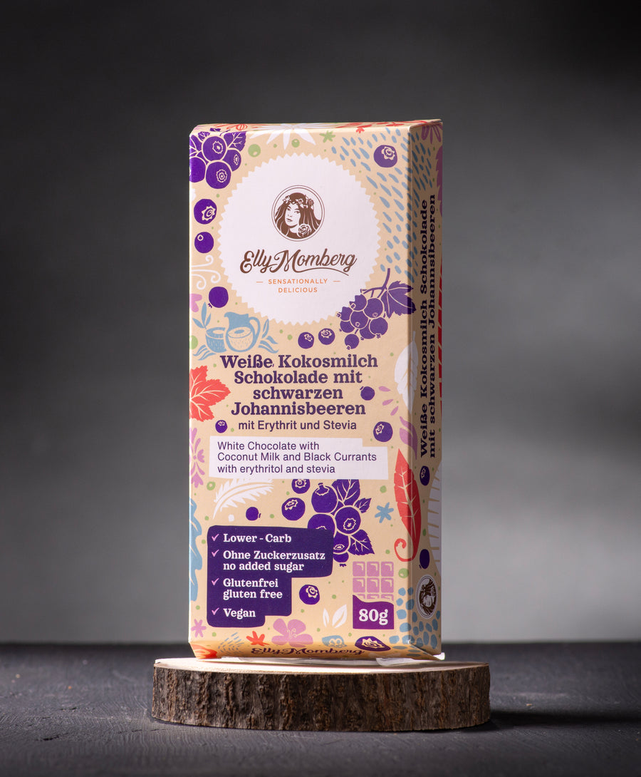Weisse Kokos-Schokolade mit Schwarzen Johannisbeeren von Elly Momberg