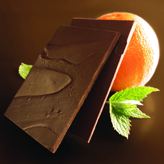 Orange Slices - 3 Mini Chocolate Bar - no added sugar, gluten free, vegan and suitable for a lower carb, keto / paleo diet