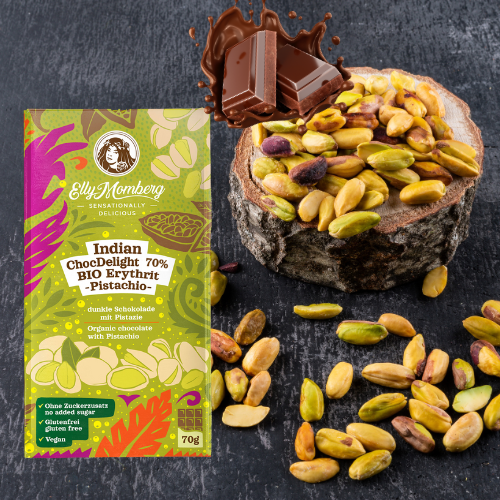 Bio Indian ChocDelight 84% mit Vanille und Cranberries - Vegane Schokolade, ohne Zuckerzusatz &amp; Glutenfrei, KETO MHD 7/24