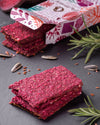 Organic Beetroot crackers with sunflower seeds and rosemary, Organic Raw Crackers, no added sugar, vegan, gluten free, diabetics