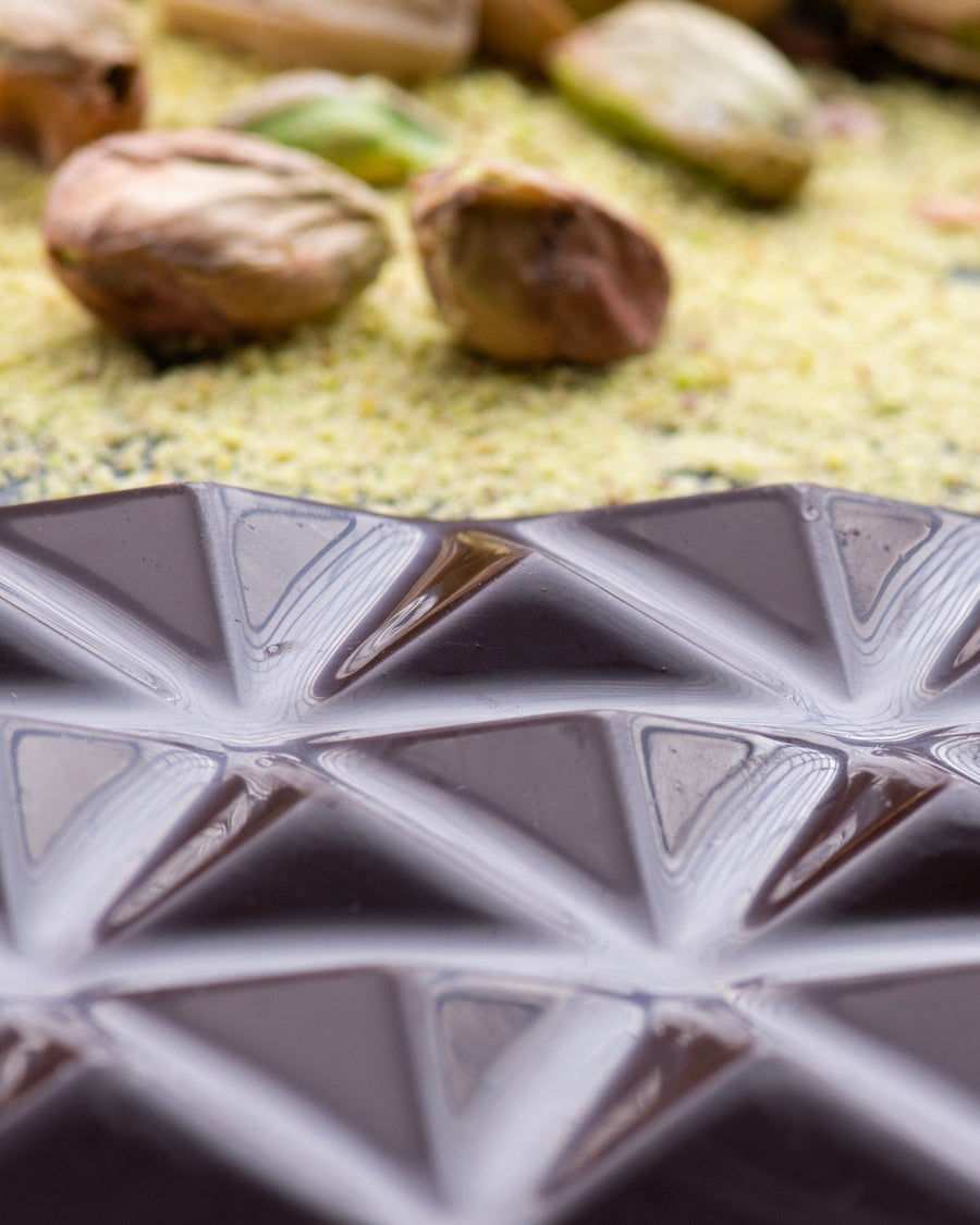  72% ChocDelight with roasted  pistachios dark chocolate bar, keto chocolate, no added sugar, vegan, gluten free, diabetics, keto diet, bar of chocolate
