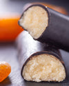 ChocLine chocolate gourmet bar apricot with coconut cream filling, coated with dark chocolate, snack, no added sugar, vcsegan, gluten free, lower carb, keto, for diabetics