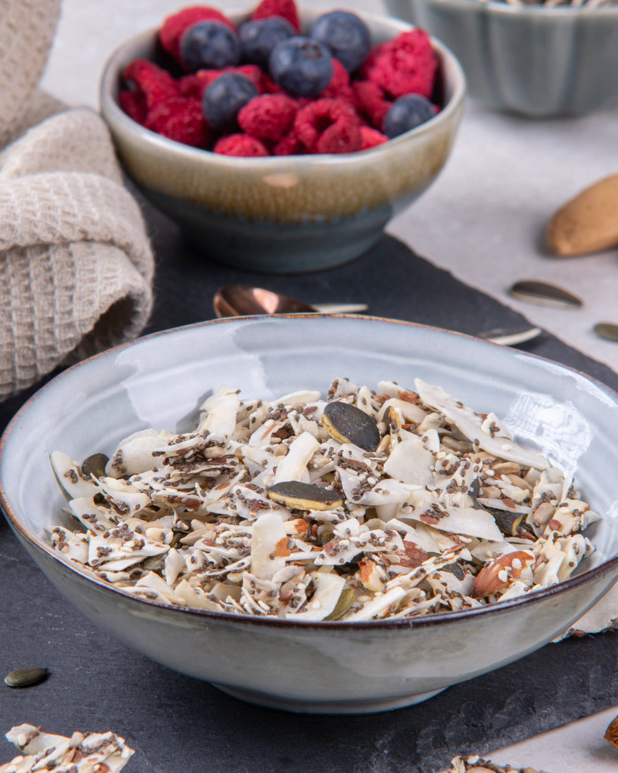 Granola, Msli, Keto, Schoko, Haselnuss, zuckerfrei, vegan, glutenfrei, Diabetiker, Diät