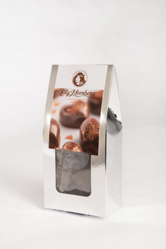 Organic Cacao Nibs Pralines with Hazelnut Paste - no sugar added, vegan, gluten-free, keto