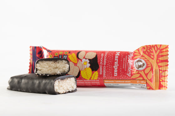 Gourmet-Schokoriegel - MARZIPAN 30g Vegan Chocolate, No Added Sugar & Gluten Free