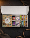 Geschenkbox mit Pralinen, Aufstriche, Schokolade und Riegel