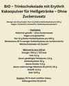 ORGANIC - Drinking Chocolate with Erythritol- VEGAN - No added sugar* - gluten free - 200 g - 2305