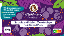  Fruchtaufstrich, Pflaume, gesüßt mit Erythrit, ohne Zuckerzusatz, zuckerfrei, für Diabetiker geeignet, 200 g