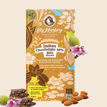  Organic Indian ChocDelight 46% with roasted Almonds - Vegane chocolate, no added sugar and glutenfree