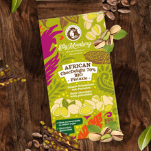  Bio AFRICAN ChocDelight 70% mit gerösteten Pistazien - Vegane Schokolade, ohne Zuckerzusatz und glutenfrei