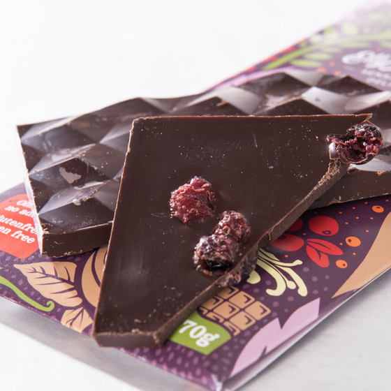 Bio Indian ChocDelight 84% mit Vanille und Cranberries - Vegane Schokolade, ohne Zuckerzusatz &amp; Glutenfrei, KETO MHD 7/24