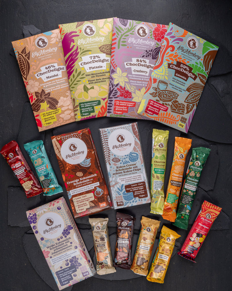 Schokoladenwunder Geschenkbox mit Schokoriegeln, ChocLine Riegeln, Special Edition Tafeln und ChocDelight Collection von Elly Momberg