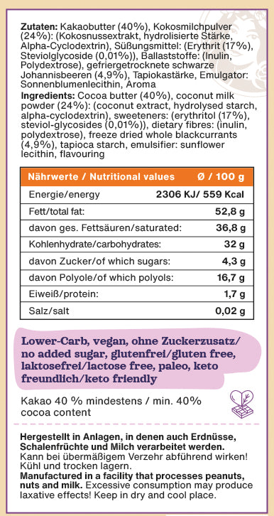 Chocolate Trio - Vegan Chocolate, No Added Sugar & Gluten Free - Classic chocolate