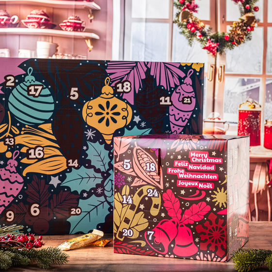 Veganer Adventskalender - Weihnachtsbox 2024 - CUBE - vegan - ohne Zuckerzusatz - glutenfrei