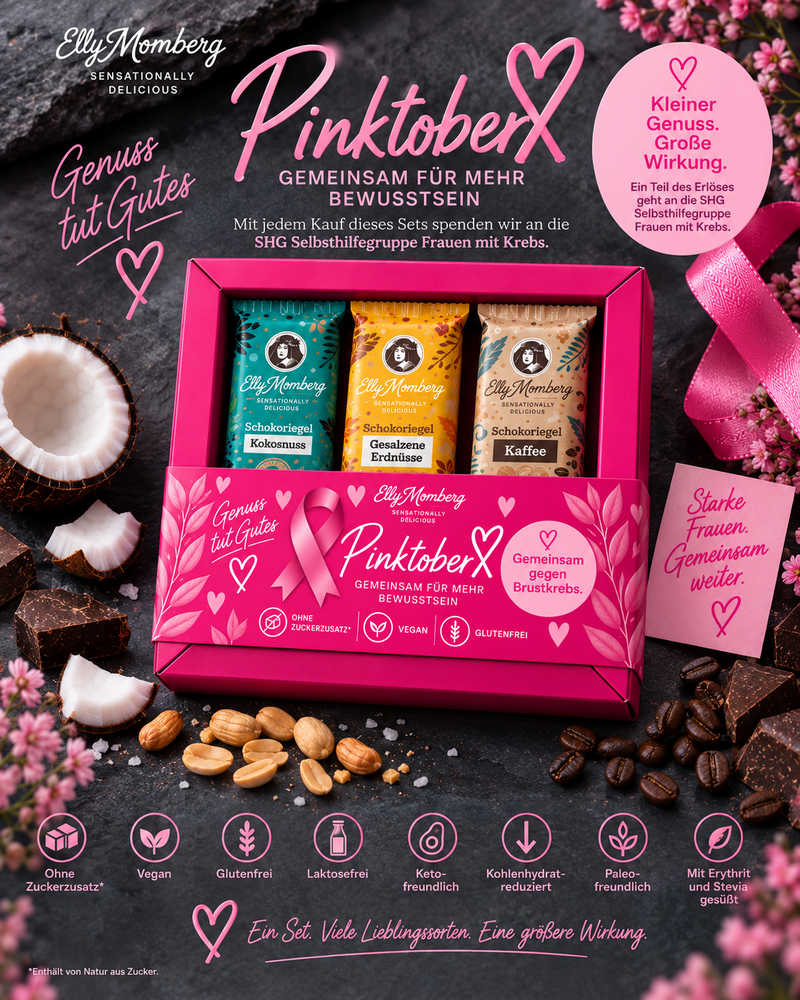 Pinktober - gemeinsam gegen Brustkrebs geschenkset. Elly Momberg spendet an SHG Frauen mit Brustkrebs