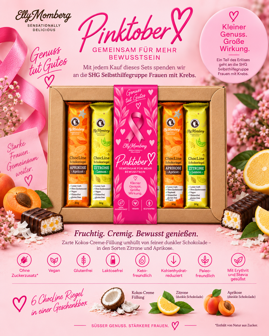 Pinktober Veganes Geschnke Beloved Box Exotic ohne Zuckerzusatz und glutenfrei von Elly Momberg