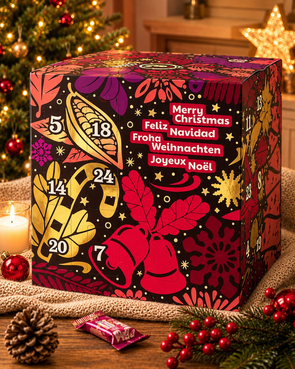 Veganer Adventskalender Würfel 2026 | Ohne Zuckerzusatz