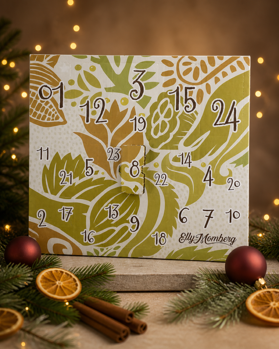 Veganer Adventskalender Deluxe 2026 mit 24 Überraschungen ohne Zuckerzusatz, zuckerfrei, für Diabetiker, glutenfrei, keto freundlich, Diät