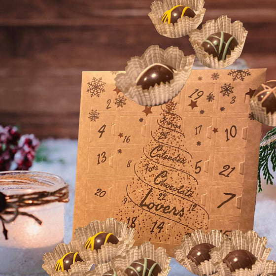 Veganer Pralinen-Adventskalender - 2024 - ohne Zuckerzusatz - glutenfrei - limitierte Auflage